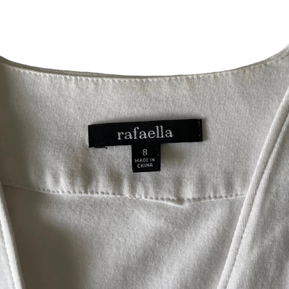 #24 Rafaella Colorblock V-neck Black & White Sleeveless Midi Dress Size 8 - Picture 4 of 4